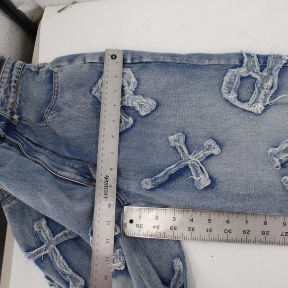 Racer worldwide jeans Women's 26 L32.5 Washed Ice Patch denim cotton streetwear - Picture 8 of 14